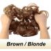 JJstar 2PCS Messy Bun Hair Pieces - Brown & Blonde Curly Fake Hair Buns for Women & Girls - Buy Online on GoSupps.com