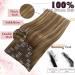 Easyouth Brown Ombre Clip in Human Hair Extensions - Remy Balayage Brown to Blonde 16 Inch 120g - 7Pcs Clip #4/24/4(#4/27/4 - Buy Online on GoSupps.com
