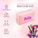Personalized PU Leather Makeup Bag | Custom Gift for Women | Waterproof Toiletry Pouch for Mom | Pink Cosmetic Travel Bag - Buy Online on GoSupps.com