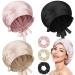 6 Pieces Silk Bonnet and Natural Silk Scrunchies Set Silk Night Sleep Cap Elastic Ponytail Holder Silk Sleeping Cap Hair Wrapping for Women and Girls Hair Care Makeup Sport Washing Face