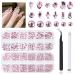 3120 Light Pink Diamond Nail Rhinestones HOINCO Crystal Nail Rhinestones 3D Mixed Size Crystal AB Flat Bottom Gemstone for Nail Art DIY Craft Decoration with Crayon Tweezers