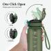 Eyq 1L Dark Green Sports Water Bottle - BPA Free Tritan with Straw & Time Marker for School & Outdoor Gym Activities - Buy Online on GoSupps.com