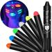 Auto Glow Face Paint  SayingArt 2-Way Neon Glow With/Without Blacklight Face Paint Kit For Kid  Non Toxic Water Reactive Glow In Dark Face Paints Crayon UV Body Painting Makeup (6 Colors) Multicolor 2-Way Glow 6pcs