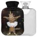 Naanle cat ballet dancer hot bottle with cover transparent hot water bottle 1l warm steadel for bed handfoot warmer pain relief heat and cold therapy