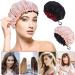 Cerolopy 2 Pcs Satin Sleep Cap Silk Bonnet Sleep Cap Waterproof Satin Hair Cap Double Layer Satin Bonnet for Women Girls Pink+black - Buy Online on GoSupps.com