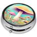Oversized Cartoon Mushroom Pill Box - Portable Metal 3-Compartment Design for Small Pills Ideal for Travel - Black - Buy Online on GoSupps.com