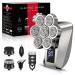 PEACEONE Head Shavers for Bald Men IPX7 Waterproof Shaver 7D Rechargeable Rotary Shaver 5 in 1 Grooming Kit for Men Wet/Dry Shaver Hair Trimmer with LED Display USB Charging Storage Bag-Silver