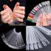 100 Pcs Nail Display Tips with Ring & Number Stickers - Transparent Color Card Plates for DIY Nail Art & Studios | International Shipping - Buy Online on GoSupps.com