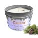 Chandelita Aroma Candle of cedar for energy cleaning healing and cleaning of the mind with cedar pieces and soy growth against fatigue and fatigue.