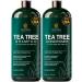 Tea Tree Shampoo and Conditioner Set - Deep Cleansing Strengthening and Shine-Boosting Formula for Dry Scalp - For Men & Women - 16 fl oz each