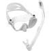 Cressi Scuba Diving Snorkeling Kit - Freediving Mask Dry Snorkel - Frameless Supernova Dry Set Designed in Italy White One Size Snorkel Set