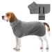 Jostift microfiber dog bathrobe absorbent dog bathrobe bathing towel dog hematele dog towel with adjustable straps for large medium and small dogs M gray gray medium
