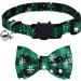 Malier Christmas Cat Collar - Snowflake Pattern Bowtie with Bell, Adjustable Buckle - Red + Green - Pet Accessories for Kitten, Kitty, Puppy - Buy Online on GoSupps.com