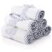 San Francisco Baby 6-Piece Baby Washcloths - 10" x 10" Bamboo Washcloth - Face & Bath Towels for Sensitive Skin - Soft Cloth Wipes for Newborn, Toddler, & Kids - Ideal for Wiping & Washing - White