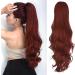 PORSMEER 26 Natural Straight Wavy Drawstring Ponytail Extension in Copper Red - Synthetic Hairpiece for Women & Girls - Buy Online on GoSupps.com