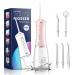 Mouth shower JTF electrical tooth cleaner tooth shower & tongue cleaner Water Flosser 4 Modes & 5 nozzles 300ml water tank & USB-C oral irrigator (pink)