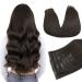 Doores hair extension real hair clip dark brown 40cm 16 inch 7 pieces 110g remy clip in hair extension seamless clip in extensions real hair extensions seamless natural thick hair seamless 40cm-11-11-11 seams