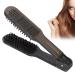 Qivine Clamp Hair Brush Straightener Hair Straightener Brush Double Side Anti-Static Hair Straightening Brush for Women Bristle Brush Straightener for Smoothing and Straight Hair Styles