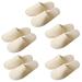 Fiyson 5 pair of disposable slippers hotels lip travel hotel slipproof slippers fluffy coral fleece closed toe slippers for hotel travel home guest (beige) 38 EU beige
