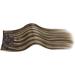 Moresoo Human Hair Extensions Clip in Dark Brown with Caramel Blonde Highlights 12 Inch 5 Pcs/70g #P4/27 - Buy Online on GoSupps.com