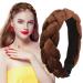 Boyrot with a hair -ripped headband wide hair band vintage padded hair ripe rockabilly fashion hair accessories headband for women and girls brown