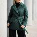 Women's Lightweight Diamond Quilted Jacket Coat with Tie Waist Belt Lapel Button Fall Winter Outerwear Pockets Green#6 Large - Buy Online on GoSupps.com