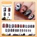 Halloween Press On Nails - Horror Eye Blood Black Glossy Full Cover - Reusable Acrylic Nail Kit 24 Pcs - Buy Online on GoSupps.com