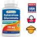 Best Naturals Potassium Gluconate Supplement 595mg - 250 Count Tablets - Buy Online on GoSupps.com