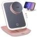 SARA Travel Magnifying Makeup Mirror With Light Rose - 3 Color Rechargeable Dimming LED  Mini 10X Magnified  Pocket Phone Holder Stand  Bag  Compact Vanity Make up Storage  Bedroom/Hotel/Cruise/Office