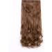S-noilite Clip in Hair Extensions 24 Inch - Light Brown Curly Wavy Hairpiece | Half Full Head 5 Clips | Fashion Extension - Buy Online on GoSupps.com