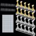 4 Sets Of Nail Holder For Painting Nails (Gold, Silver) DIY Magnetic Handmade Nail Training Display Stand,20 Fake Nails And 126 Pieces Of Transparent Reusable Putty Clay