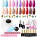 20pcs Gel Nail Polish Kit with U V Light Starter Kit Professional 24W Nail Dryer Lamp Base Top Coat Nail Art Rhinestones Tools Gel Manicure Kit for Women Girls 6d