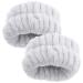 LIFKOME Lot de 2 Bracelets Absorbants en Flanelle Douce pour Lavage du Visage et Poignet lastiques Confortables Gris Anti- claboussures pour Spa et Soins Peau Accessoires Pratiques
