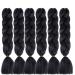 Braids Extensions - Black Kanecalon Jumbo Braids | 24 Inch Crochet Hair Extensions - 6 Packs for Art & Styling | High-Quality Hair Extensions - Buy Online on GoSupps.com