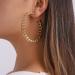 Chargances Chunky Round Hoop Earrings for Women Punk Circle Link Stud Dangle Earrings Fashion Big Earrings Accessories for Wedding Gift Party (Gold)