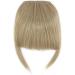 Clip In Bangs Hair Extensions - Ash Blonde Front Full Neat Bangs Fringe - Thick Straight Hairpiece for Women - Buy Online on GoSupps.com