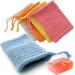 TCOTBE 5 Pcs Soap Exfoliating Bag with Drawstring Exfoliating Soap Saver Pouch for Foaming and Drying Soap Holder Bag Exfoliating Sisal Ramie Mesh Bar Soap Pouch Body Scrubber