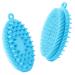 Rampula 2-in-1 silicone body brush body washer bathing brush shower brush shampoo brush for head massage peeling gentle foaming easy to clean durable all skin types 1 piece of blue Sky Blue