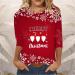 Yihaojia Merry Christmas Shirt for Women Gilrs Basic Half Sleeve Round Neck T-Shirt Stretchy Casual Slim Fit Blouse Tops Red Small - Buy Online on GoSupps.com