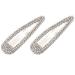 XNHIU 2 Pieces Rhinestone Hair Clips Crystal Snap Hair Barrettes for Women Girls Wedding Hair Accessories (Silver)