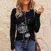 Women's Long Sleeve Henley Lace Tunic Blouse - Slim Fit Ribbed Top | XX-Large Black - Buy Online on GoSupps.com