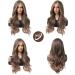 HAIRCUBE Long Brown Wavy Wig for Women - Synthetic Curly Hair with Highlights, Middle Parting - Mixed Brown - Buy Online on GoSupps.com