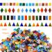 Lanyani 1050 Pieces Mixed Shapes Glass Mosaic Tiles for Crafts  Colorful Stained Glass Pieces for Mosaic Projects Mix(opaque)