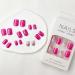 24Pcs Pink Glitter Square Press-On Nails | Glossy Full Cover Acrylic False Nails | Short Stick-On Nails for Women and Girls - Buy Online on GoSupps.com