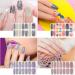 JSRQT 12 Sheets Marble Full Wraps Self Adhesive Nail Stickers 168 Pieces Nail Polish Stickers Set with 2 Nail Files DIY Nail Art Stencil Full Nail Decals Stickers for Women Girls Manicure - Buy Online on GoSupps.com