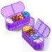 Weekly Travel Pill Organizer 2/3/4 Times a Day Pill Organizer Double-Sided Opening Design Portable Pill Box for Storing Fish Oils/Medication/Vitamins/Supplements (2PC Purple)