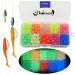 Dovesun Fishing Beads Assorted Beads Fishing Bait Eggs Glow in Dark/Laser/Colorful/Four Types 0.2in(1000pcs), 0.24in(600pcs), 0.32in(250pcs), 0.39in(120pcs) A-Glow in Dark-0.31in*250pcs