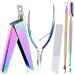 Acrylic Nail Care Kit  Nail Clippers for Acrylic Nails 5 in 1 Set with Glass Nail File  Cuticle Trimmer  Pusher and Remover  Stainless Steel Professional Manicure Pedicure Tools for Fingers and Toes