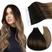 Ugeat real hair extensions tape brown to medium brown and golden brown tape in extensions ombre hair extension real hair tape brown extensions real hair 20 pieces 45 cm 50 grams #2/6/12 45 cm #2/6/10
