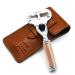 Parker Safety Razor Gillette Venus Compatible Women Trees Trainer Razor-including saddle-brown leather razor travel bag & a cartridge